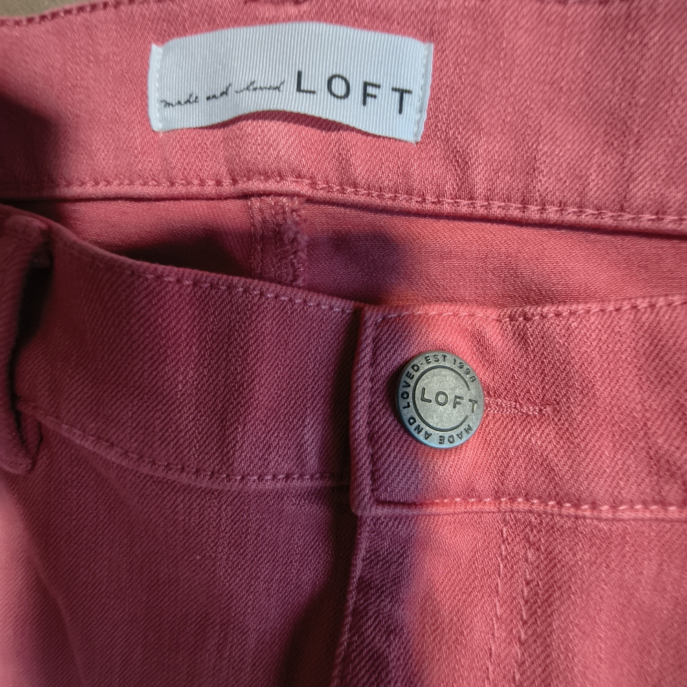 LOFT Ladies Slimming High Waist Jeans In Blushing Pink - Picture 4 of 9